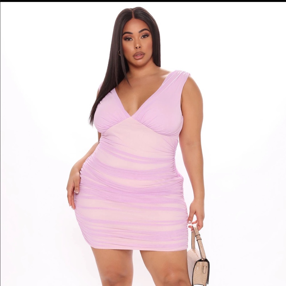 Done up mesh midi dress